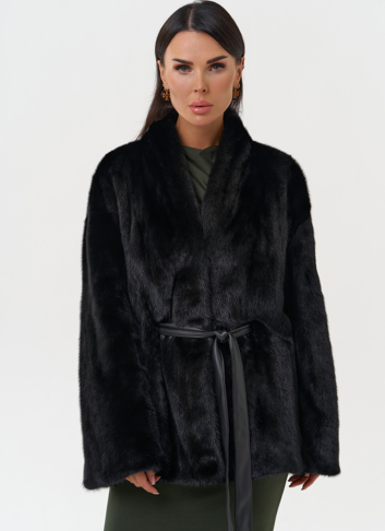 Норковый жакет черного цвета