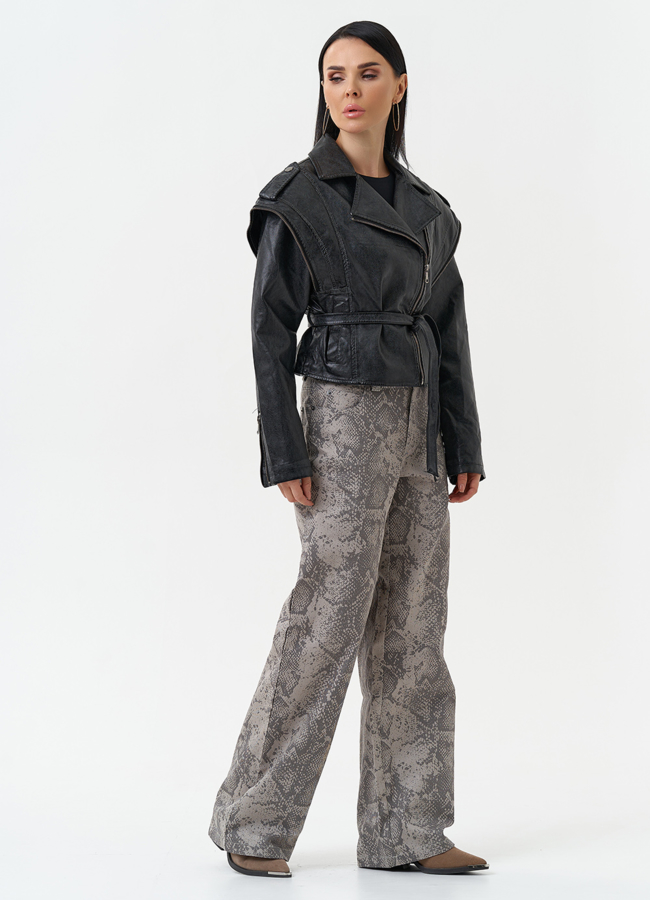 Куртка женская из эко кожи в стиле ретро модель № 30311 в кредит