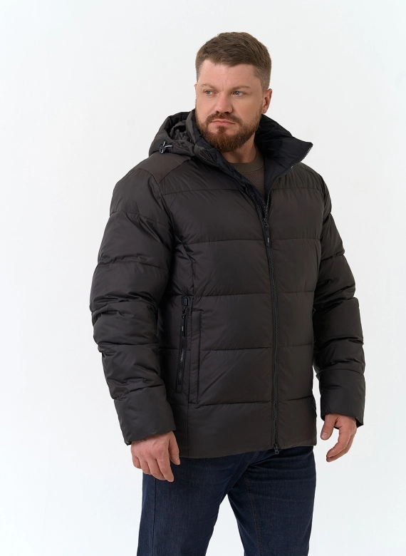 Мужской пуховик с капюшоном  фото