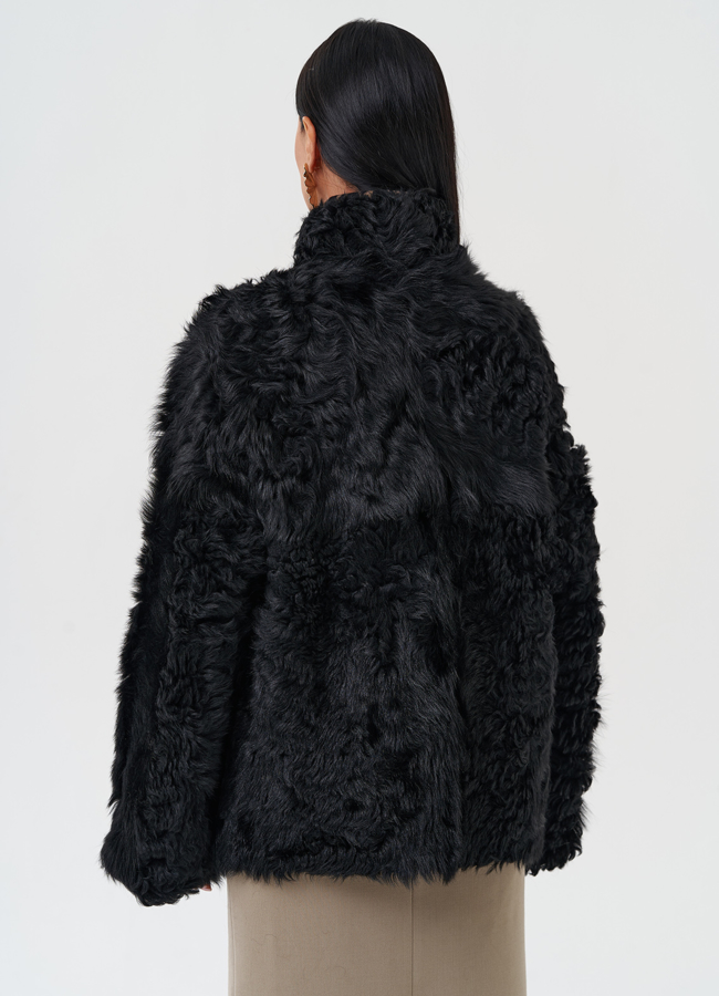 Женская двухсторонняя натуральная дубленка модель № 28422 универмаг малина