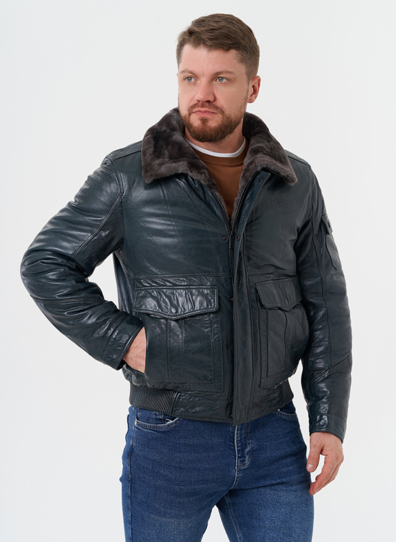 Утепленная куртка из натуральной кожи