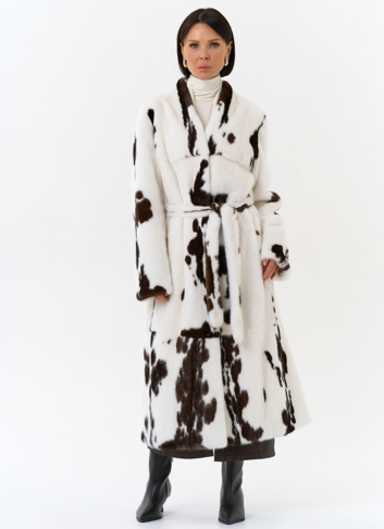 Шуба из меха норки в расцветке "ягуар"