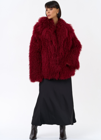 Красная шуба из ламы
