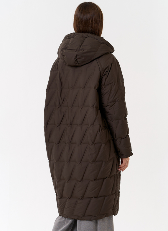 Женское свободное пальто с капюшоном