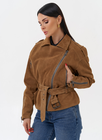 Куртка из замши с поясом