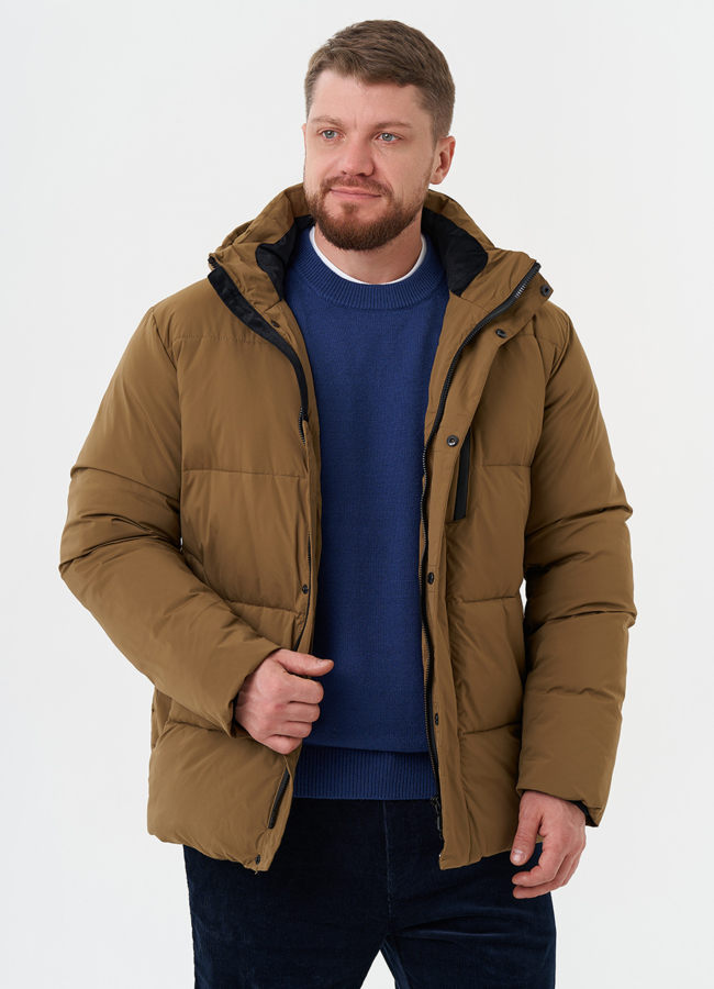 Мужской пуховик с капюшоном модель № 28397 универмаг малина