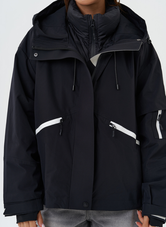 Двойная куртка с капюшоном