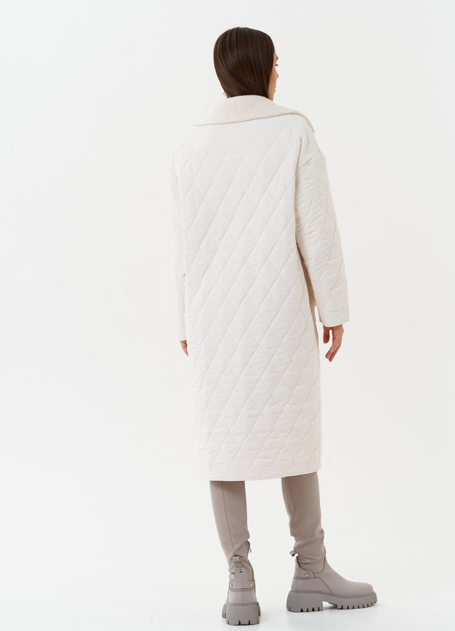 Двустороннее демисезонное пальто с экомехом модель № К28105 в кредит