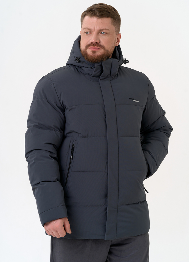 Мужской пуховик с капюшоном  модель № 31451 универмаг малина