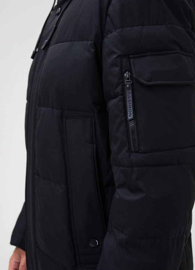 Мужской пуховик с капюшоном  модель № 27995 универмаг малина фото
