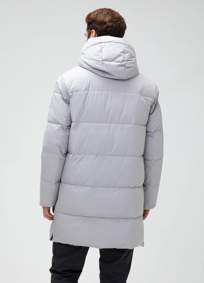 Мужской пуховик с капюшоном  модель № 28404 в кредит