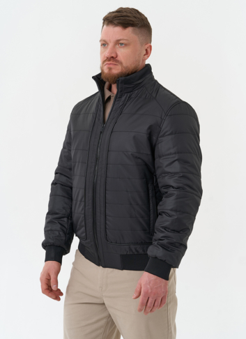 Мужская куртка бомбер черного цвета