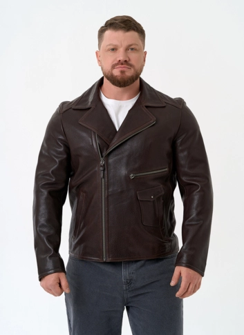 Мужская куртка косуха из натуральной кожи фото